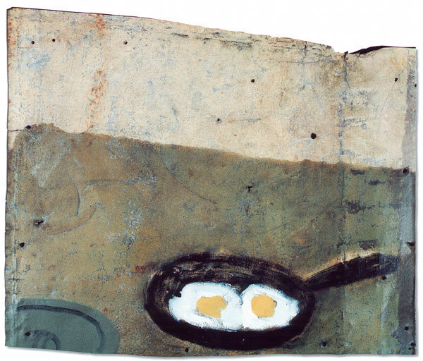 Ирина Затуловская. Мирская яичница. Железо, масло. 1999