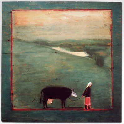 Ирина Затуловская. Вокруг монастыря. Дерево, масло. 1984